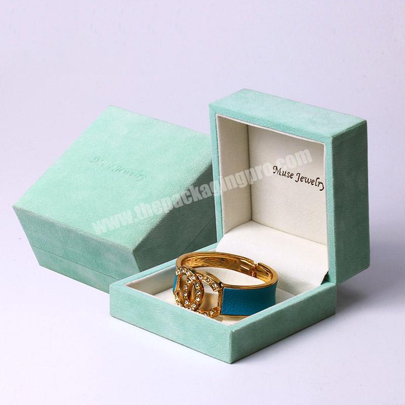 Luxury romantic sweet custom logo printing velvet ring jewelry packaging box