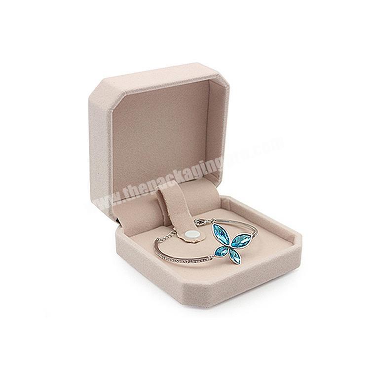 New arrival gorgeous octagonal box white velvet jewelry packaging box