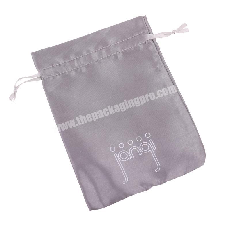 cheap grey satin drawstring bags dust bag drawstring with logo