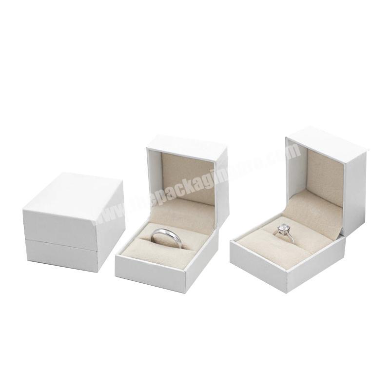 Custom logo white pu leather jewelry gift box for ring necklace