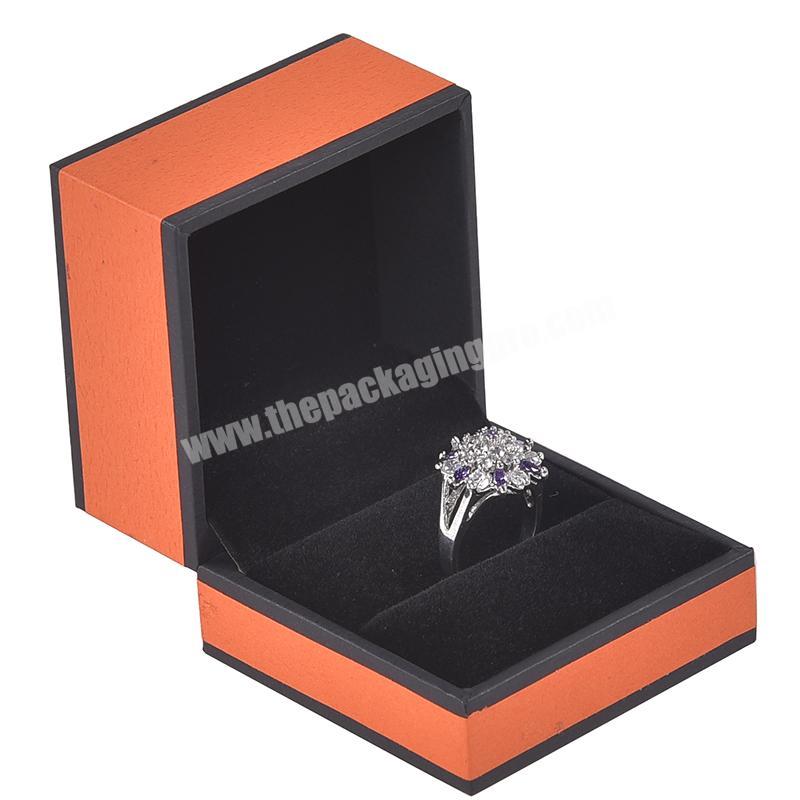Orange custom logo printed luxury customised packaging ring box jewelry