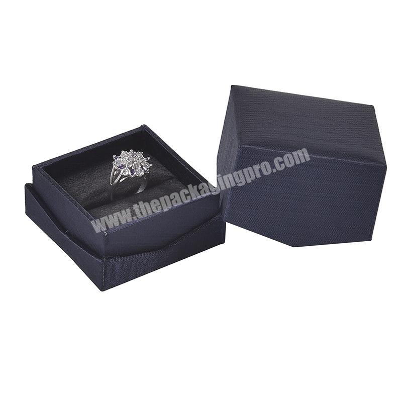 luxury plastic ring jewellery gift box dark blue wholesale boxes for jewelry