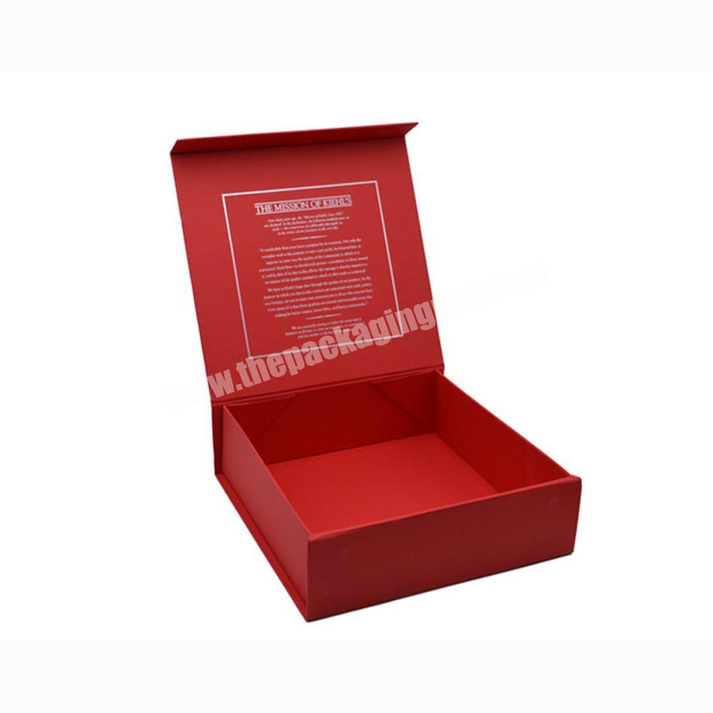 Custom logo Red White Black Rigid Foldable Folding Gift Paper Boxes Magnet Closure Magnetic Box Packaging With Ribbon For Makeup