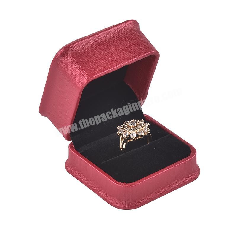 luxury style jewellery gift leatherette packaging slim shape ring jewelry box red