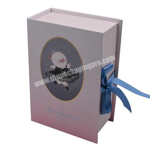 OEM Luxury Rigid Cardboard Packaging Magnetic Paper Wedding Dress Package Gift Box with Ribbon