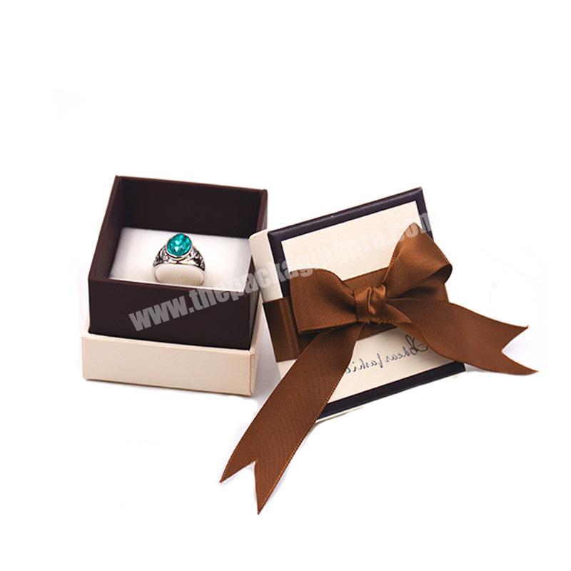 China wholesale paper elegant jewelry gift ring box with ribbon