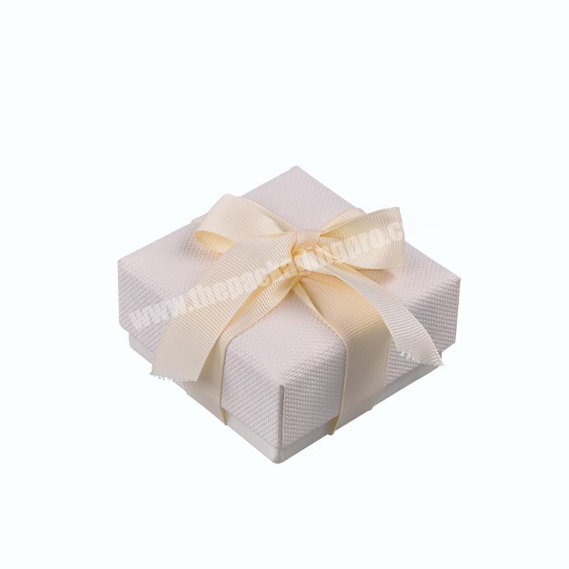 Elegant bow custom logo printing gift eco friendly jewelry packaging