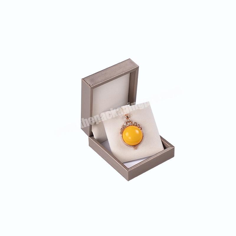 China fancy square custom logo gold box necklace pendant jewelry pu leather box