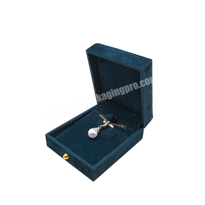 Wholesale velvet lock blue packaging jewelry gift boxes