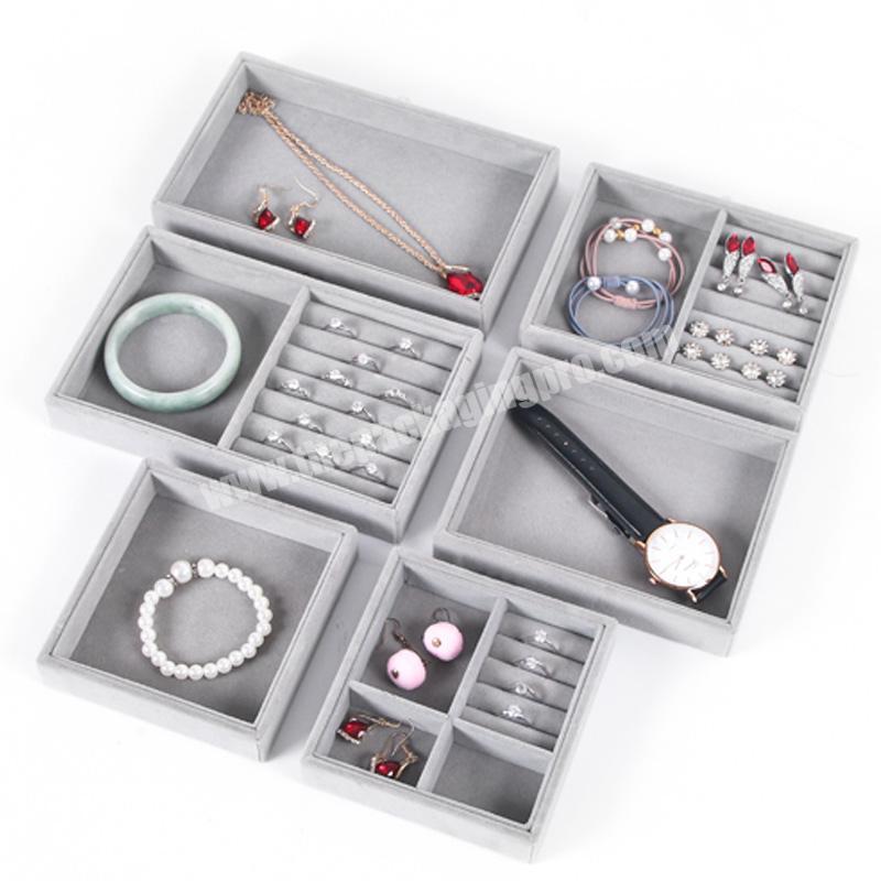 Wholesale luxury ring packaging velvet jewelry display tray