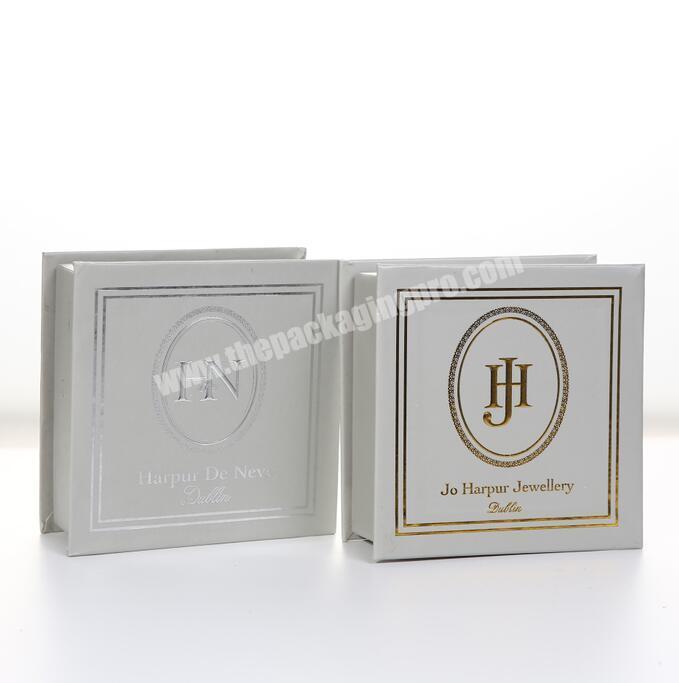 Luxury custom gold stamping embossing cardboard paper gift box for jewelry