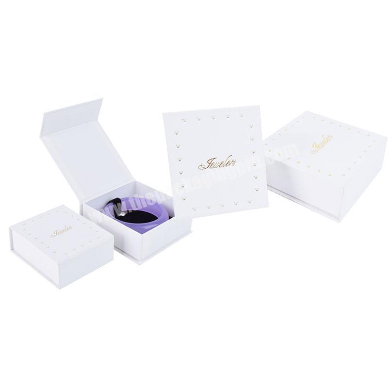 personalized modern novel design premium design fashion rectangular cardboard good reputation white small magnetic jewelry box