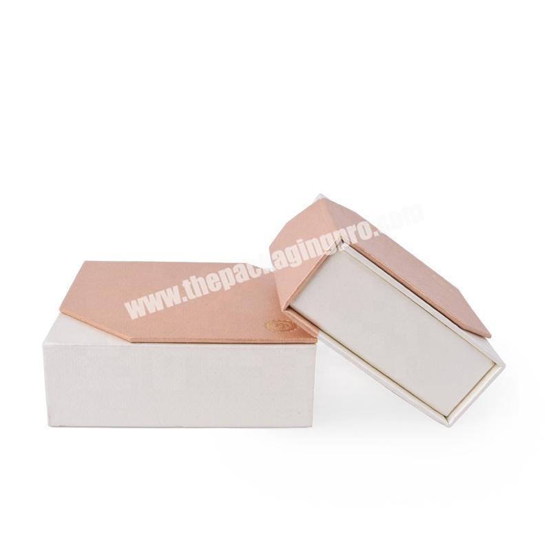 small square white pink  cardboard gift paper packaging box color printing with paper card insert