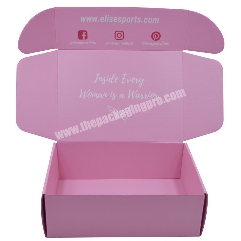 High Quality Custom Logo Pink Printing E--Flute Corrugated Cardboard Gift Packaging Mailing Boxes For Cosmetic Shipping Box