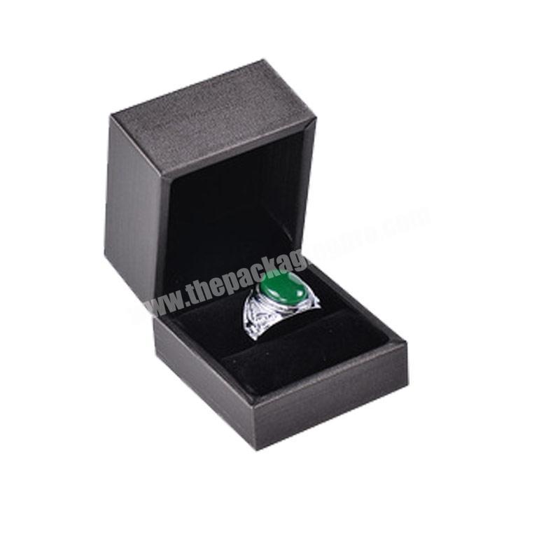 China Manufacturer Elegant custom logo printed wedding PU Leather Ring Package Jewelry Box