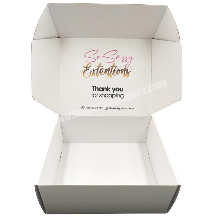 Custom E flute wig packaging box white shipping corrugated mailer boxes with logo