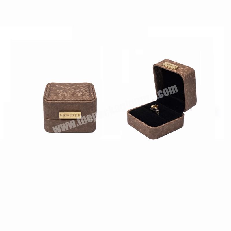 High-end jewellery ring boxes private label imitation leather jewelry box