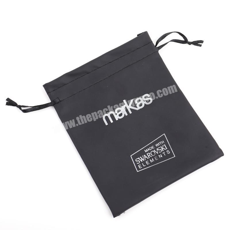 hot selling black satin drawstring bags with small MOQ