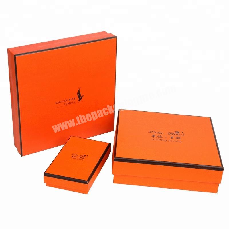 Yiwu Supplier Factory Price Orange paper box in set with custom logo,Wholesale Gift Packaging Box