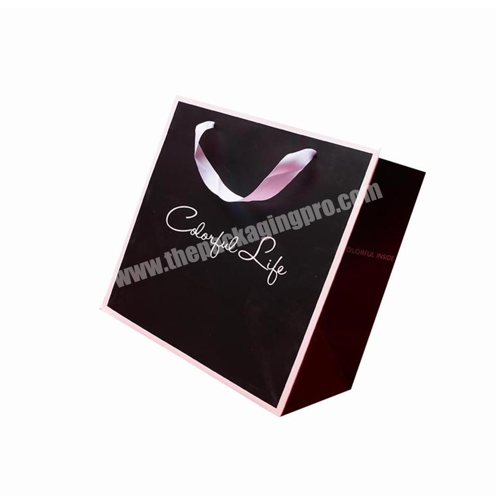 OEM Eco Friendly Handmade Cardboard Paper Shopping Bags With Logo Printing Packaging Bags for Makeup Clothes Cosmetic