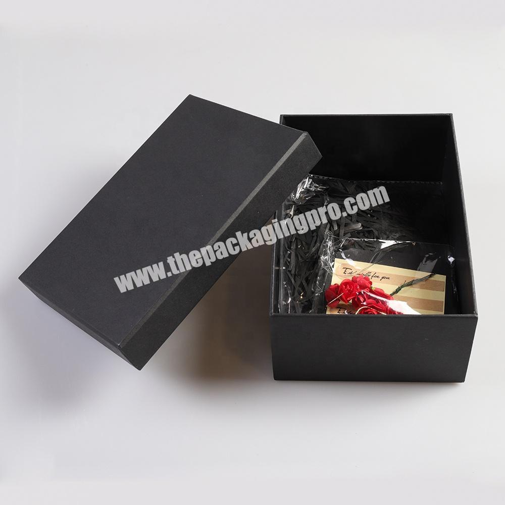 wholesale custom design black kraft  packaging gift with cover paper box