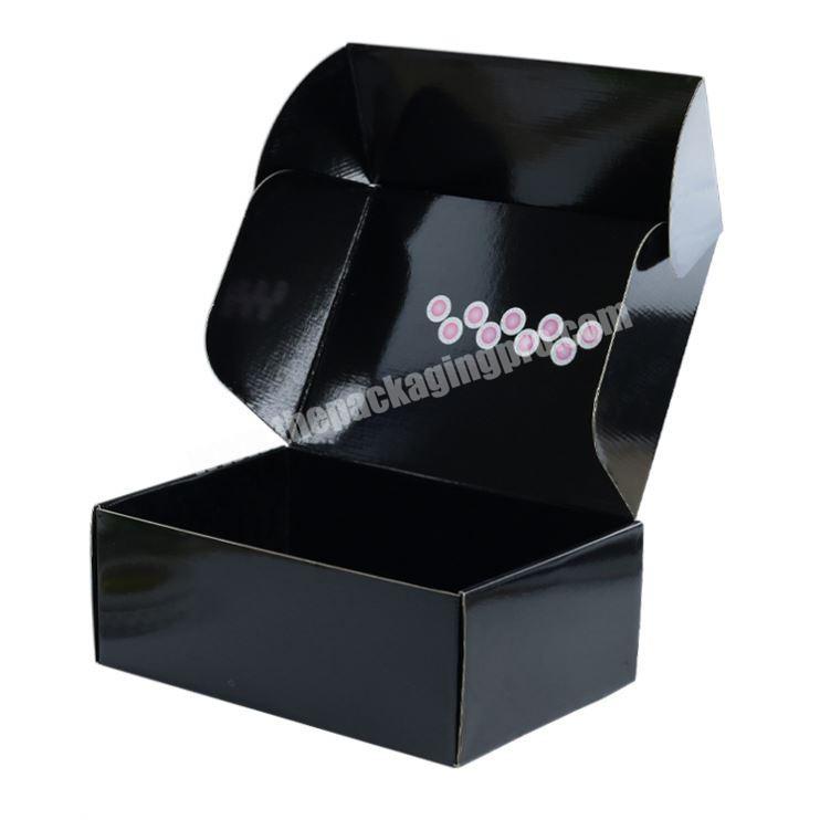 Custom Luxury Corrugated Paper Garment Clothing Apparel Gift Black Packaging Box