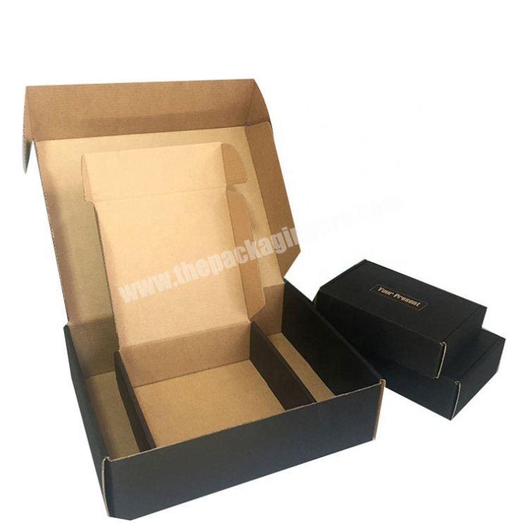 Custom black Color Corrugated Boxes Tab Lock shipping Carton mailing Box
