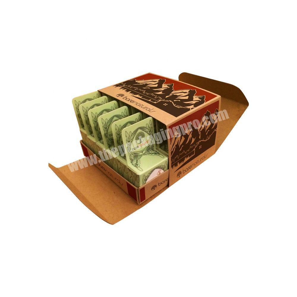 Custom Hard Colored Carton Corrugated Craft Paper Display Food Box With Dividers