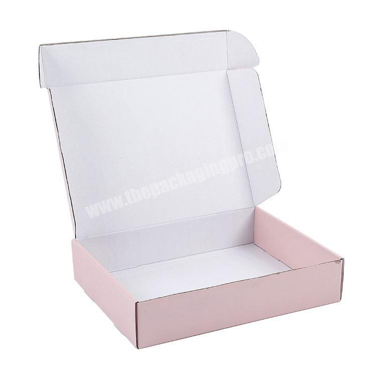 Guangzhou Wholesale Factory Custom Card Corrugated Paper Box Recycled Colored Gift Boxes Shipping Cloth Pink Mailer Boxes