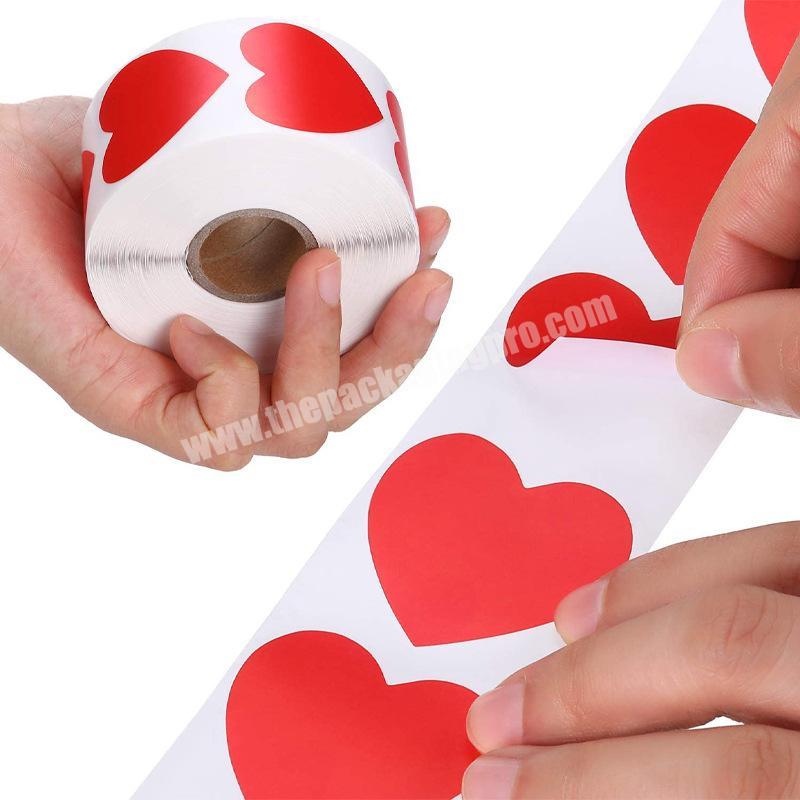 Heart Shape Of Red Stickers Seal Labels 500 Labels Stickers Scrapbooking For Package And Wedding Decoration Stationery Sticker