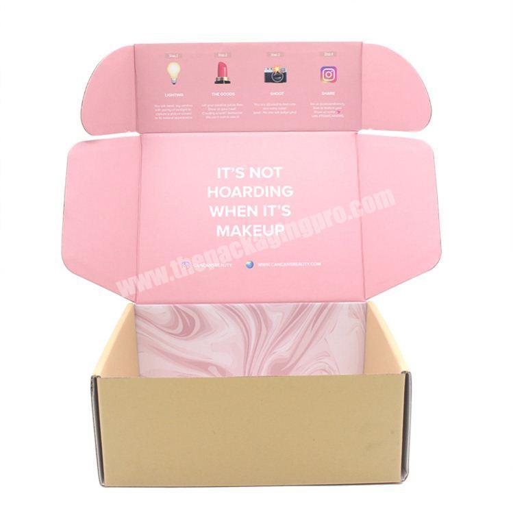 Pink Shipping Corrugated Custom Printed Packaging Mailer Box With Logo