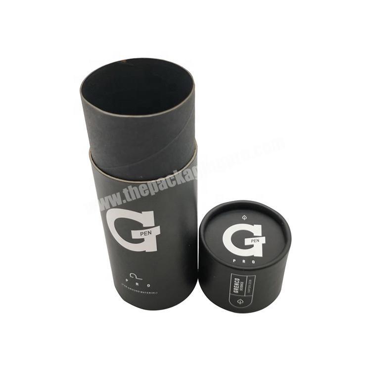 Black Color Printing Carton Tube Round Cardboard Rolled Edge Paper Cylinder Box