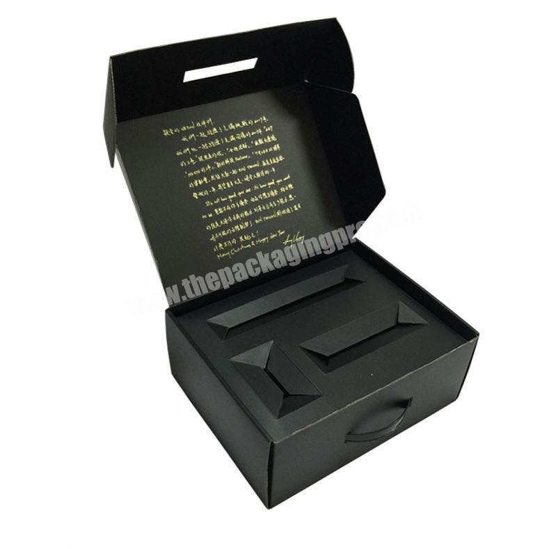 Customize logo black mailer corrugated boxes for shipping products