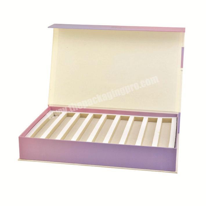 Customized Lip Gloss Tube Gift Magnet Box Lip Glaze Set Packaging Gift Boxes Rigid Cardboard Paper Foldable Box For Lipstick