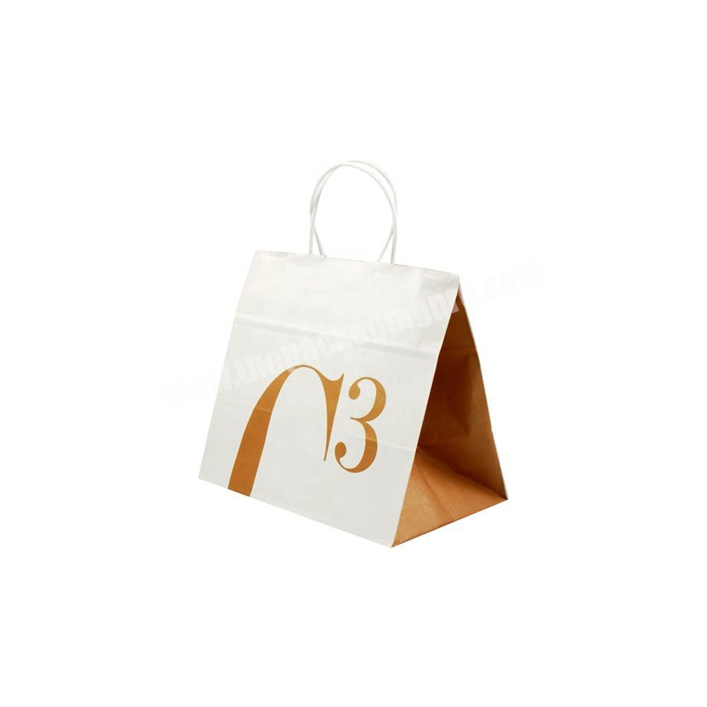 Logo Print Handle Kraft Small Luxury Wedding Packaging Paper Gift Bag Custom