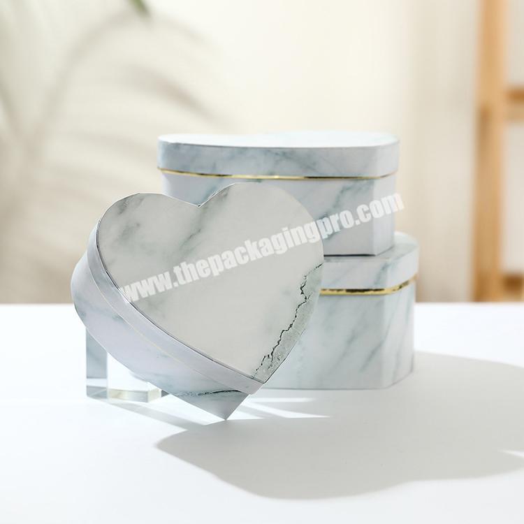 Large birthday gift box heart-shaped box, empty marbling gift box with high quality