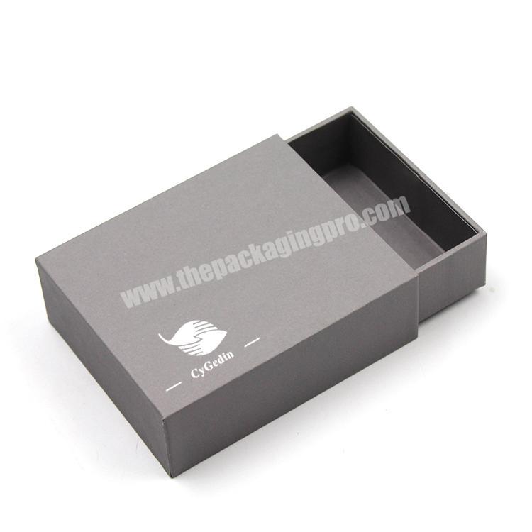 Drawer Gift Box with Handle Cardboard Recycled Materials Jewelry&perfume Drawer Packaging Grey Paper Custom Logo Printed Cygedin