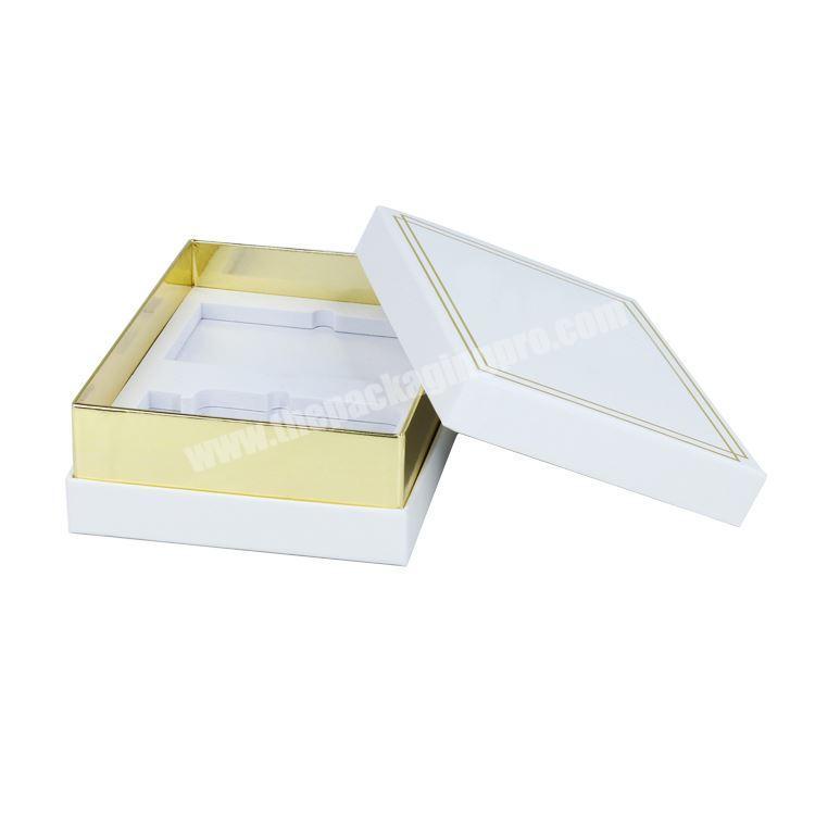 1200gsm gray paper cardboard  gold stamp craft cosmetic rigid gift box with lid