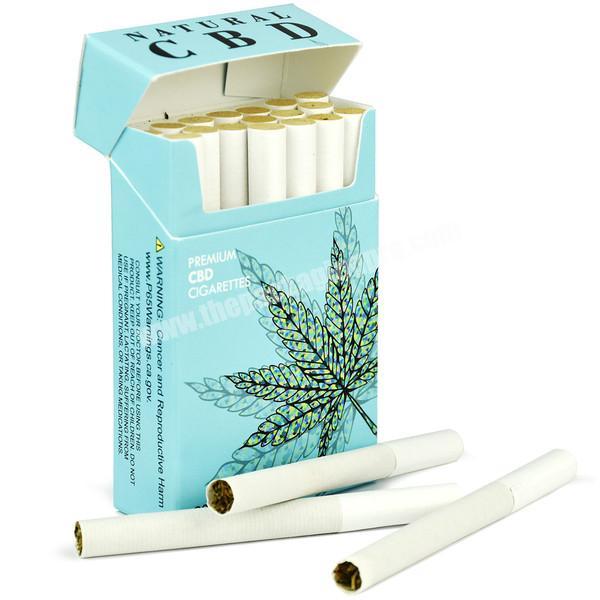 Custom Printed White Card Made Premium CBD Cigarette Rolling 20 Pack Storage Paper Box