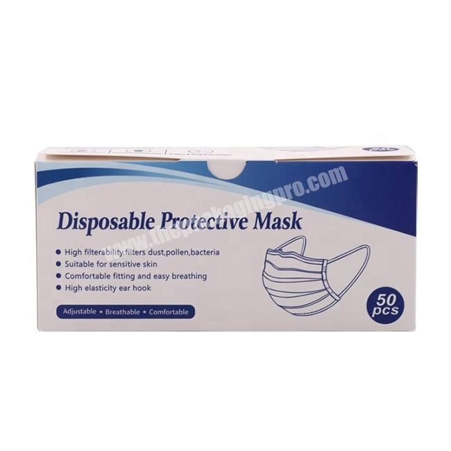Wholesale Surgical Mask Box Print Paper Face Mask Disposable With Custom Logo