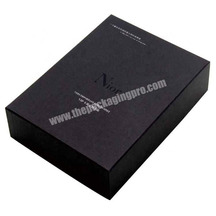 custom printing high quality t shirt packaging matte black gift box