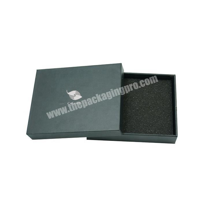 Custom Packaging Gift Box Top and Base/lid Box for Jewelry&wing with Rigid Paper Plain Packing Bijou Black UV Coating Varnishing