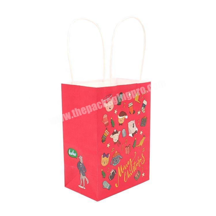 Environmental kraft paper bag shopping red kraft paper bag