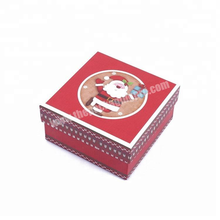 Custom Logo Printing Recycled Matte Rigid Fancy Christmas Chocolate Cake Paper Red Square Packaging Boxes