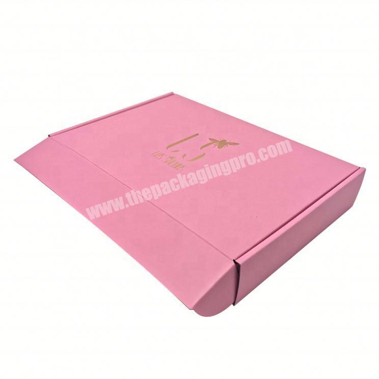 Professional Corrugated Black Debossed T-shirt Dress Foldable Packaging Comic Mailer Boxes Pink Postage 8x6x4 Shipping Box
