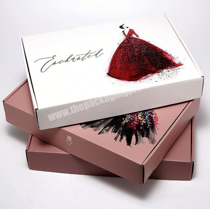 Beautiful dress luxury  packaging paper gift box with custom logo for clothes