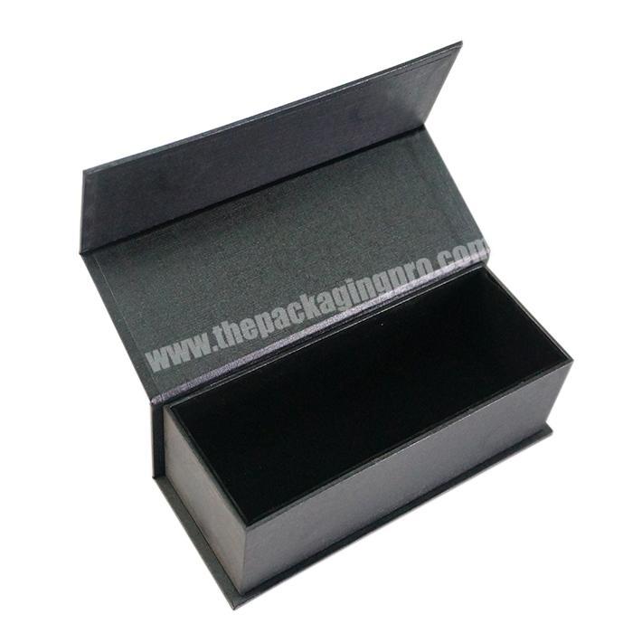 Custom Logo Luxury Silver Stamping Magnetic Closure Single Bottle Black Cardboard Packaging Red Wine Gift Boxes