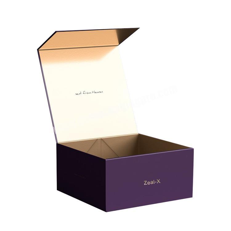 Custom Logo Personalised Clamshell Foldable Cardboard Black Paper Packaging Luxury Lid Magnetic Gift Box