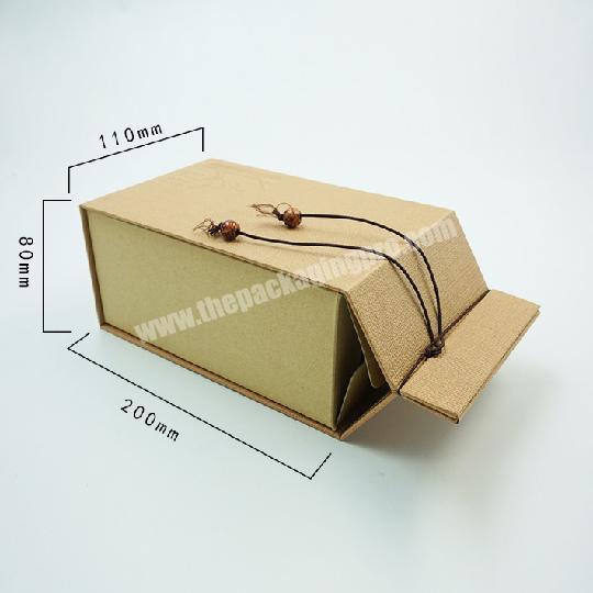 eco friendly brown kraft paper flat bottom packaging fast food bag for cake shop