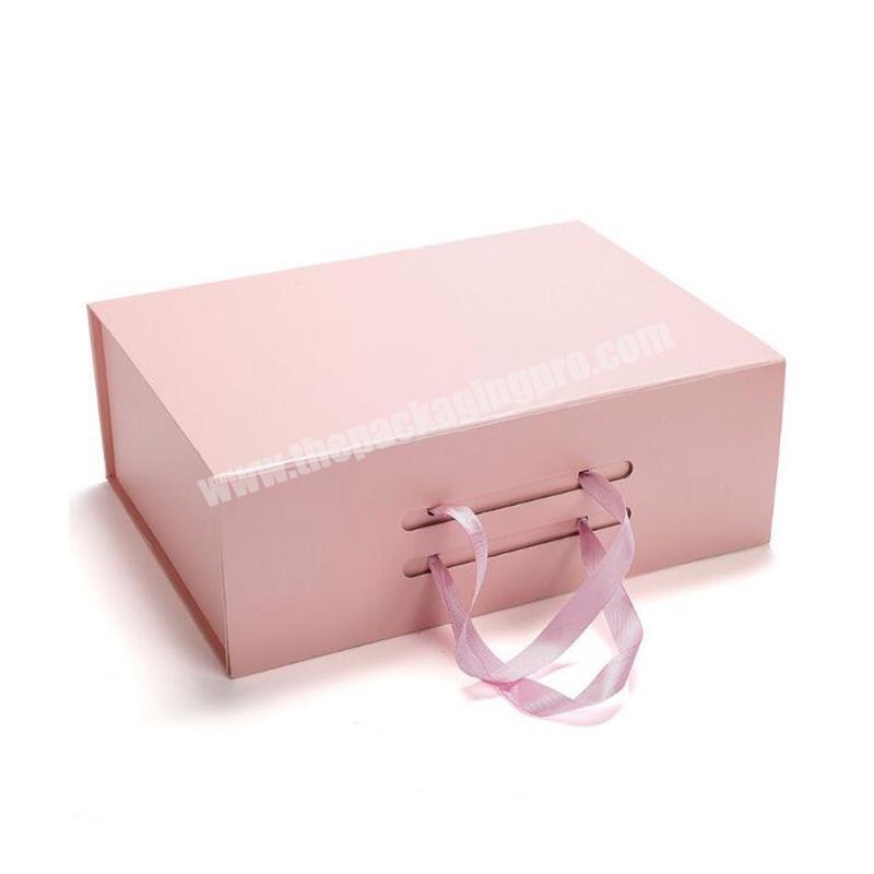 Magnetic Gift Box With Ribbon Custom Cardboard Folding Gift,Gift Packaging Paperboard Handmade Accept Cn;fuj Customer's Logo